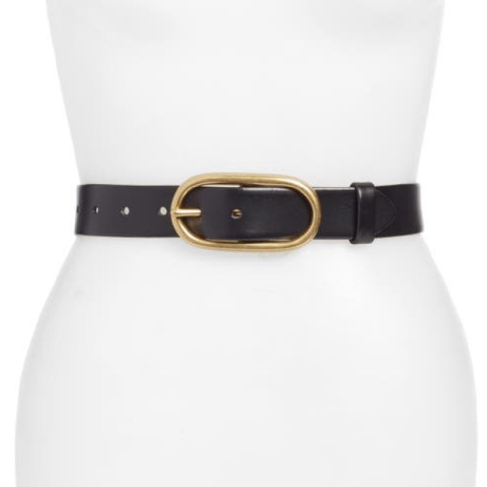 NWOT Anthropologie Black Leather Belt Sz 3X